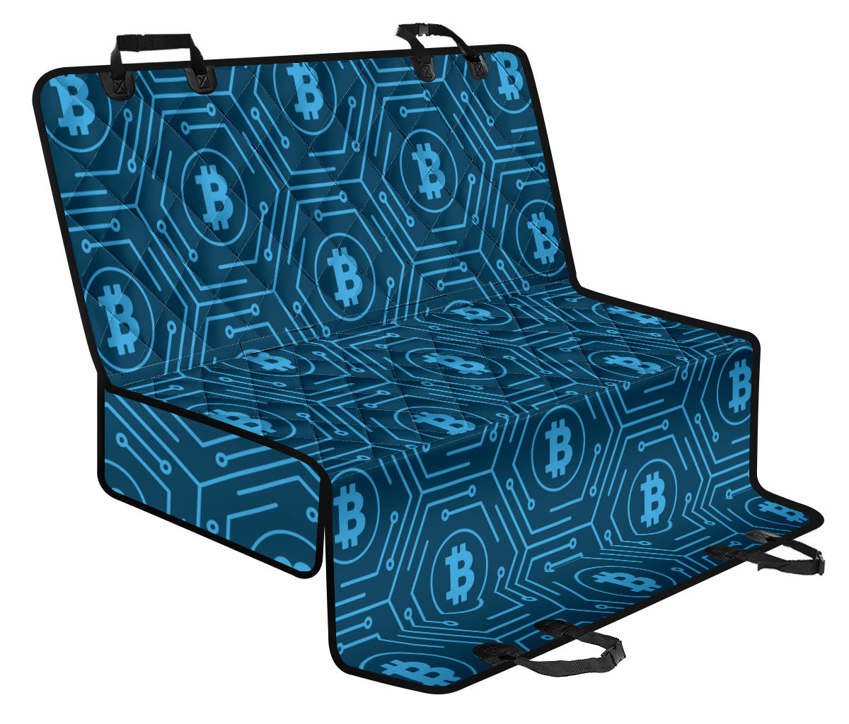 Cryptocurrency Pattern Print Design 04 Rear Dog Car Seat Cover Hammock