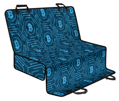 Cryptocurrency Pattern Print Design 04 Rear Dog Car Seat Cover Hammock