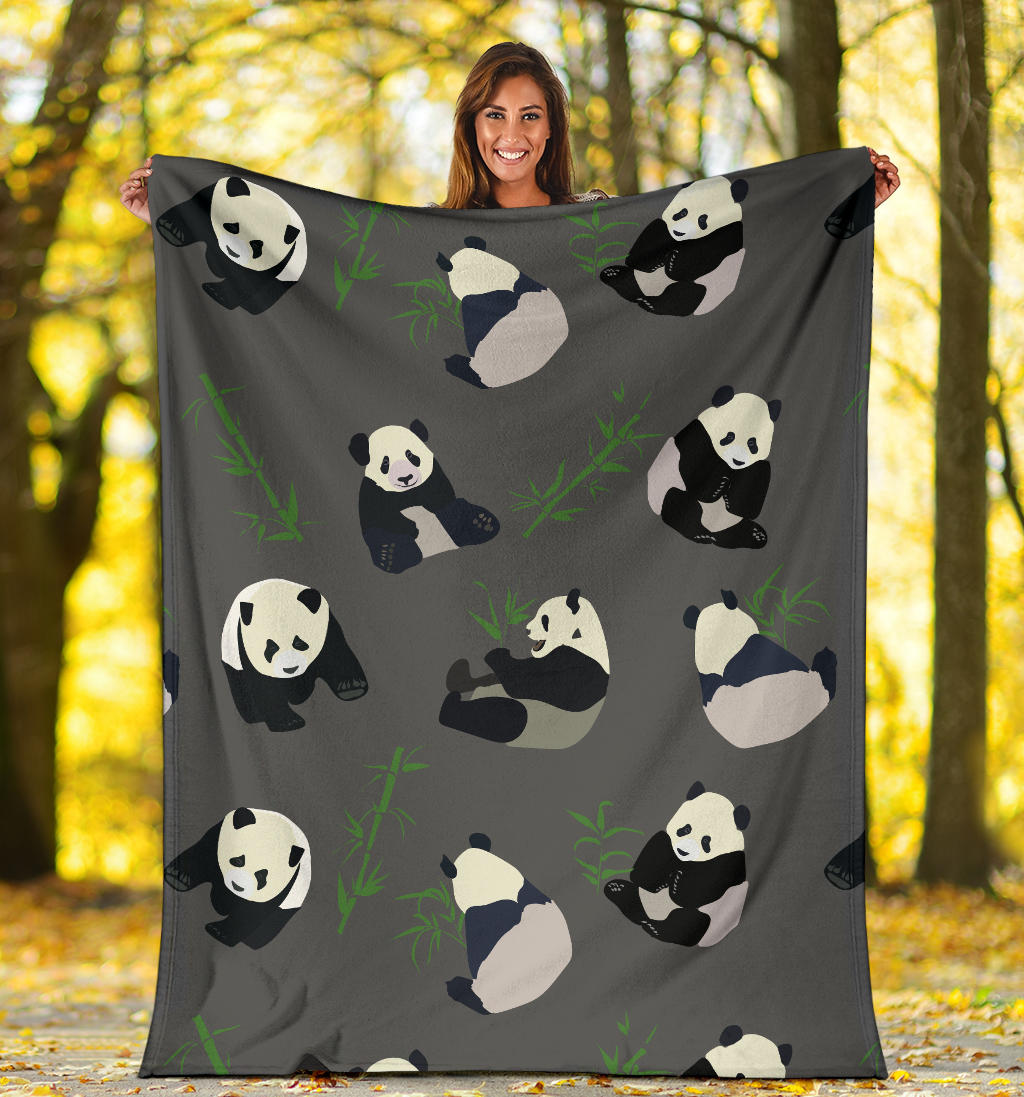 Panda Pattern Print Design A06 Premium Blanket