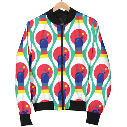 Bowling Pattern Print Design 05 Men Bomber Jacket