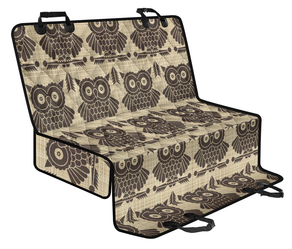 Owl Pattern Print Design A01 Rear Dog Car Seat Cover Hammock
