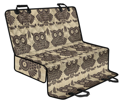 Owl Pattern Print Design A01 Rear Dog Car Seat Cover Hammock