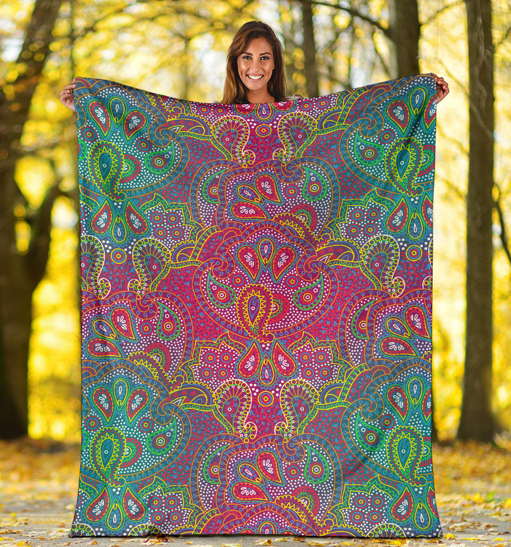 Boho Pattern Print Design 02 Premium Blanket