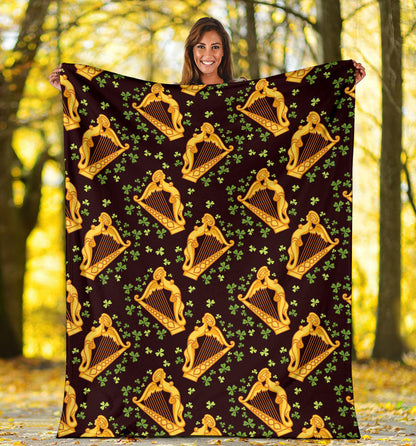 Harp Pattern Print Design 02 Premium Blanket