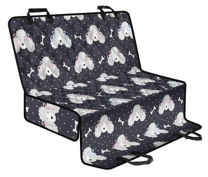 Poodle Pattern Print Design A03 Rear Dog Car Seat Cover Hammock