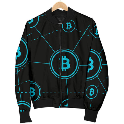Cryptocurrency Pattern Print Design 01 Men Bomber Jacket