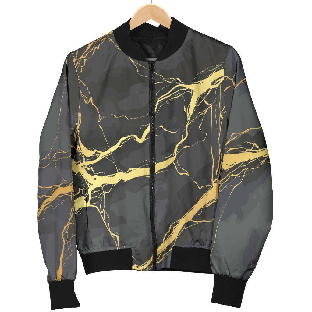 Marble Pattern Print Design 02 Men Bomber Jacket