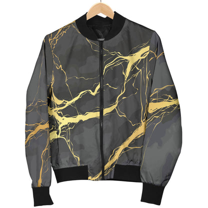 Marble Pattern Print Design 02 Men Bomber Jacket