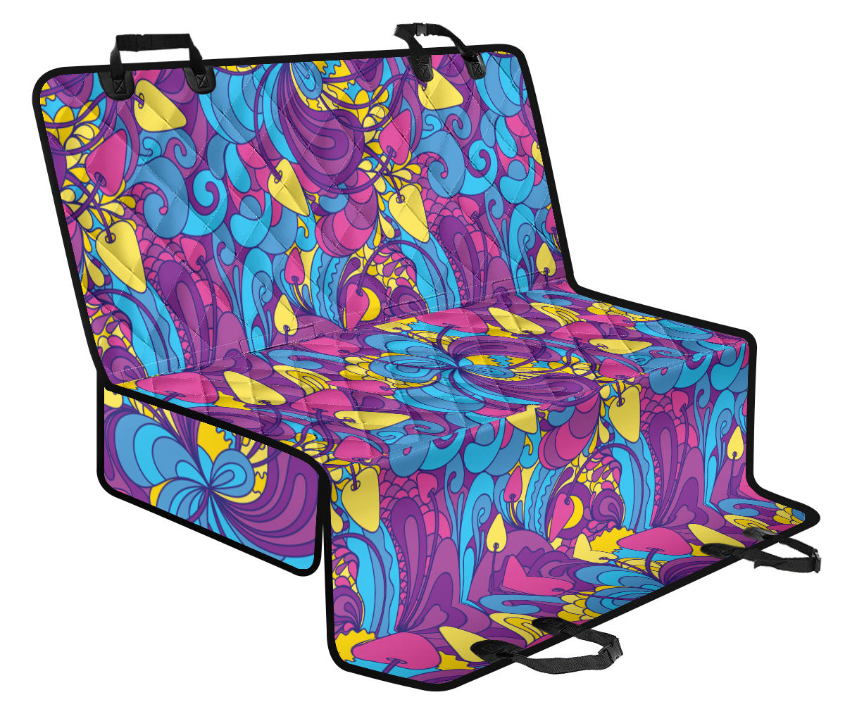 Psychedelic Mushroom Pattern Print Design A03 Rear Dog Car Seat Cover Hammock