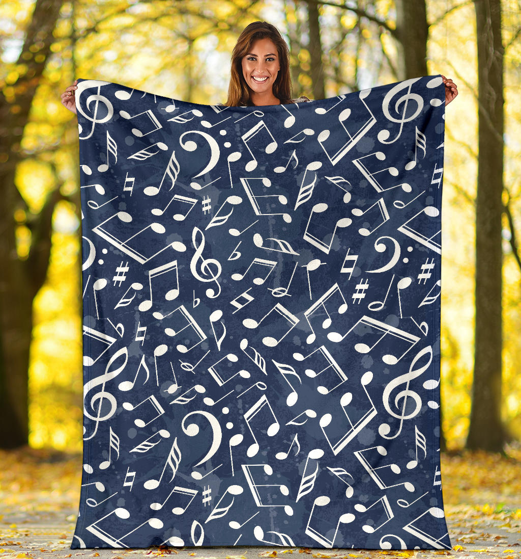 Music note Pattern Print Design A02 Premium Blanket