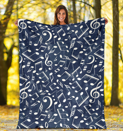 Music note Pattern Print Design A02 Premium Blanket