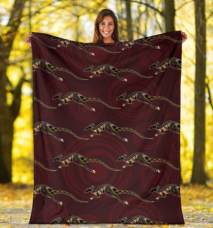 Kangaroos Pattern Print Design 05 Premium Blanket
