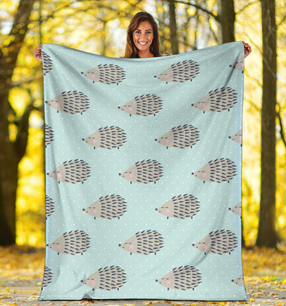 Hedgehog Pattern Print Design 02 Premium Blanket