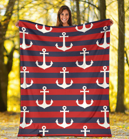Nautical Pattern Print Design A05 Premium Blanket
