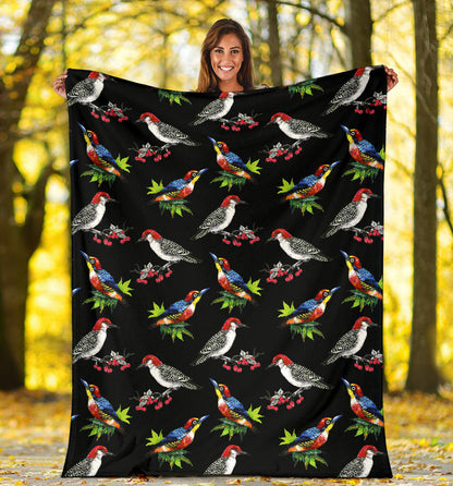 Birds Pattern Print Design 06 Premium Blanket