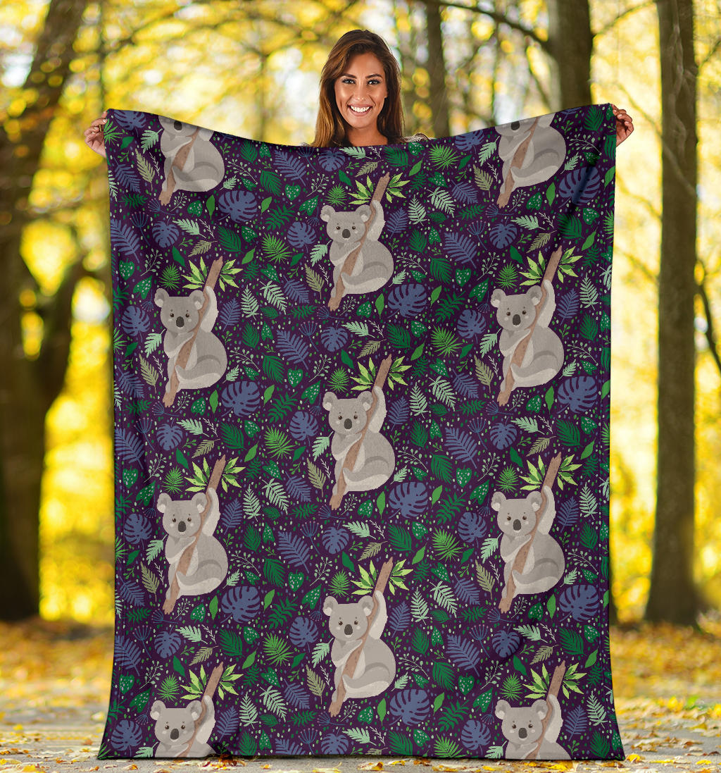 Koala Pattern Print Design 06 Premium Blanket