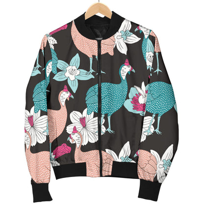 Guinea Fowl Pattern Print Design 03 Men Bomber Jacket