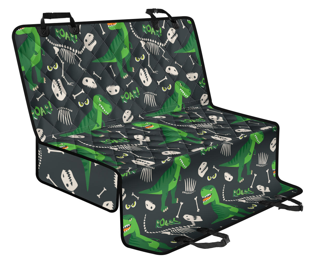 T Rex Pattern Print Design A05 Rear Dog Car Seat Cover Hammock