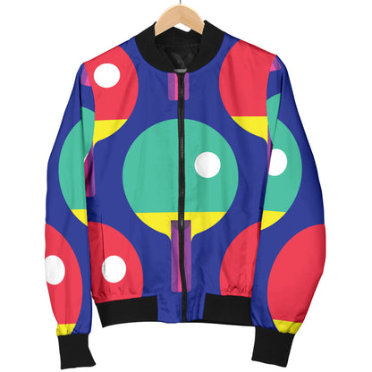 Ping Pong Pattern Print Design A03 Men Bomber Jacket