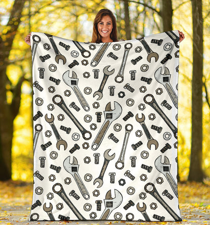 Mechanic Pattern Print Design 03 Premium Blanket