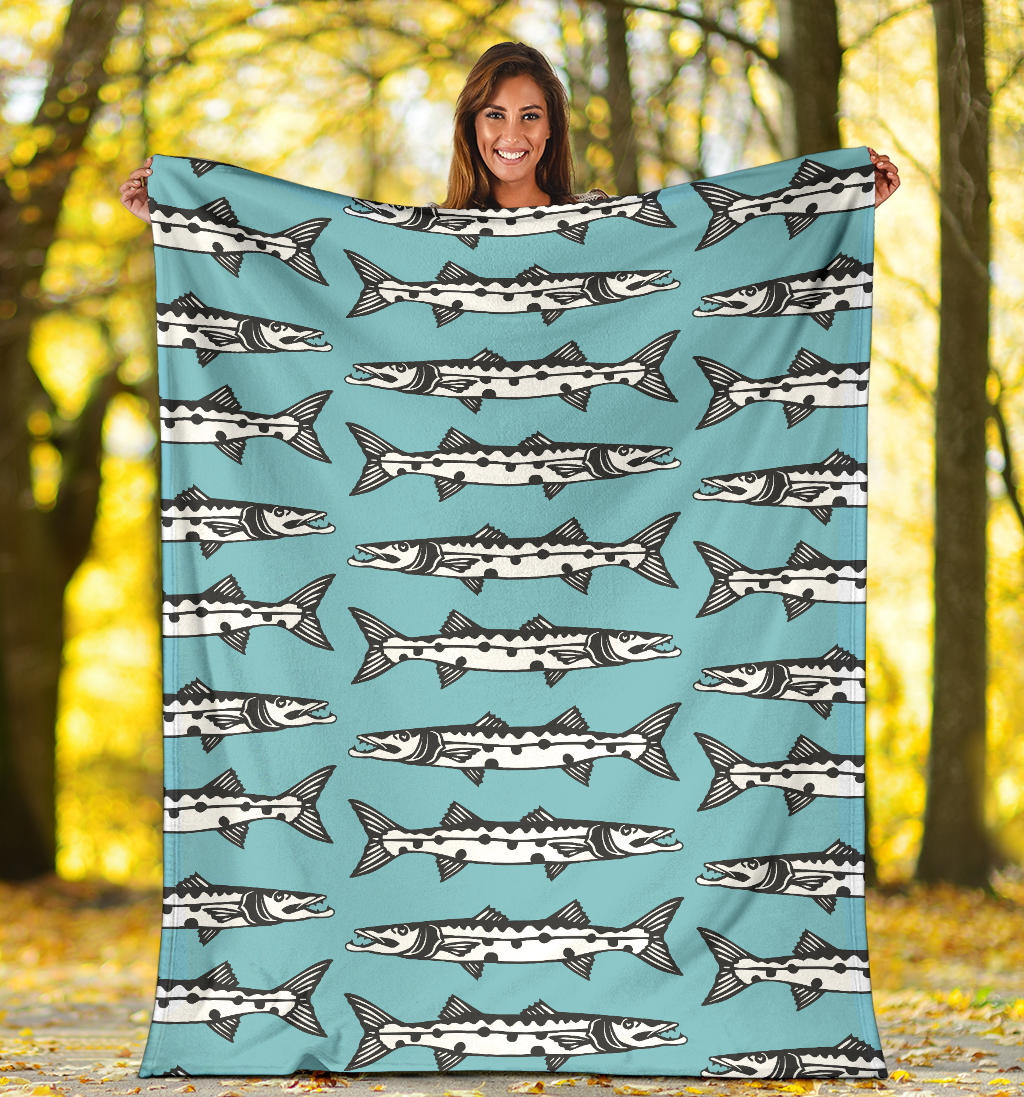 Barracuda Pattern Print Design 03 Premium Blanket