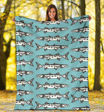 Barracuda Pattern Print Design 03 Premium Blanket
