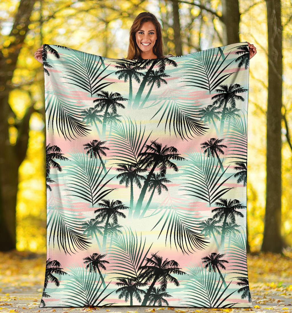 Palm Tree Pattern Print Design A03 Premium Blanket