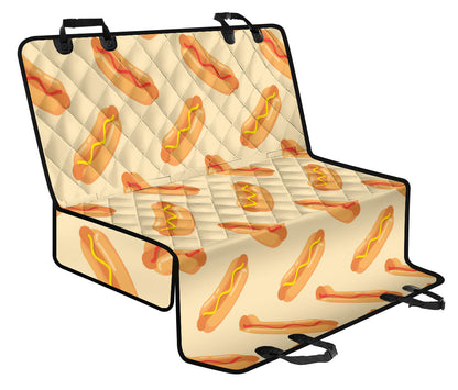 Hot Dog Pattern Print Design 05 Rear Dog Car Seat Cover Hammock