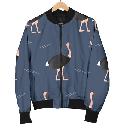 Ostrich Pattern Print Design 04 Men Bomber Jacket