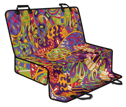 Funky Retro Pattern Print Design A04 Rear Dog Car Seat Cover Hammock