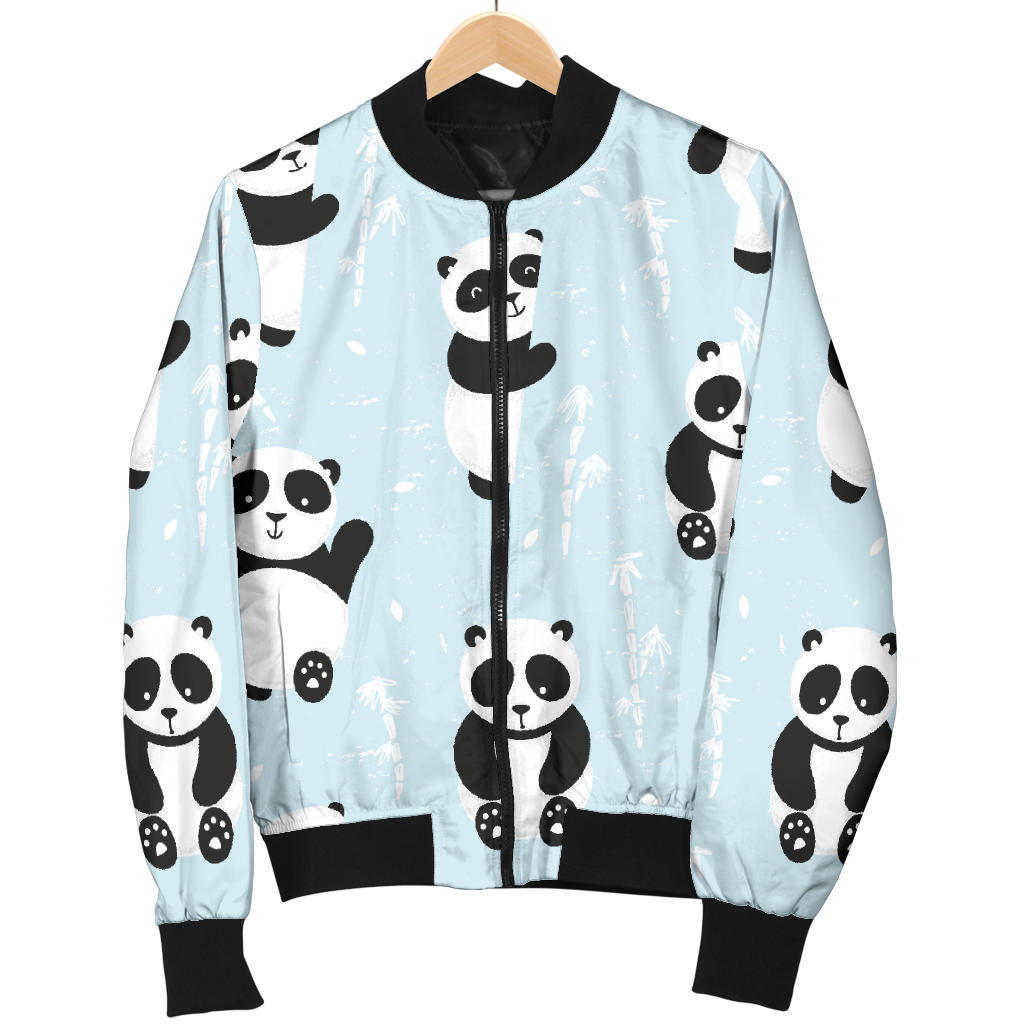 Panda Pattern Print Design A01 Men Bomber Jacket