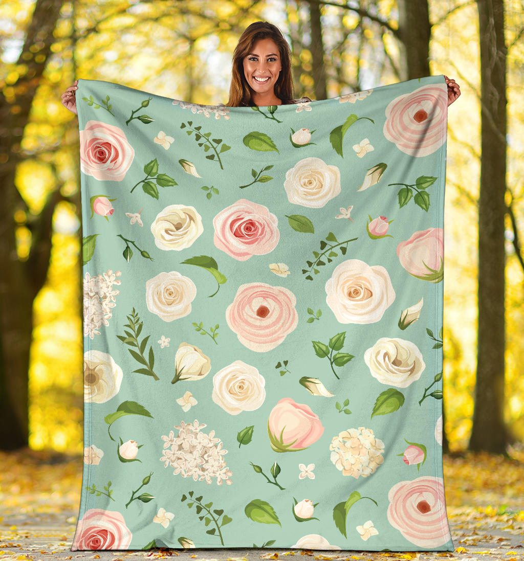 Lisianthus Pattern Print Design 01 Premium Blanket