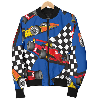 Racing Pattern Print Design A01 Men Bomber Jacket