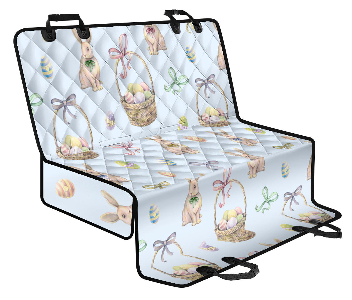 Rabbit Easter Eggs Pattern Print Design 03 Rear Dog Car Seat Cover Hammock