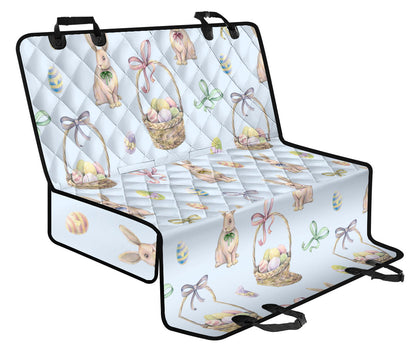 Rabbit Easter Eggs Pattern Print Design 03 Rear Dog Car Seat Cover Hammock