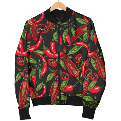 Chilli Pepper Pattern Print Design 02 Men Bomber Jacket