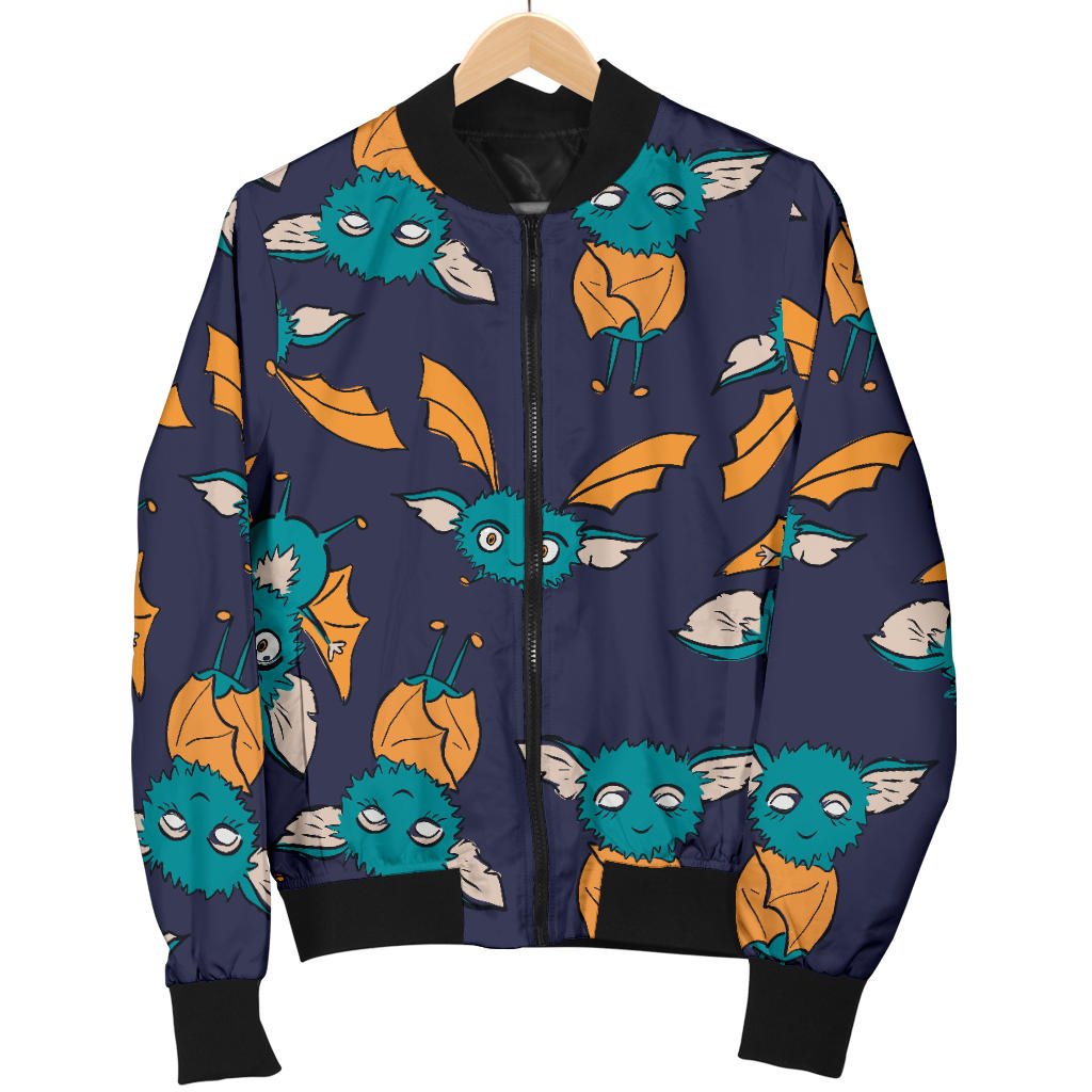 Bat Pattern Print Design 07 Men Bomber Jacket