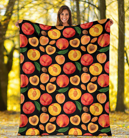 Peach Pattern Print Design A02 Premium Blanket