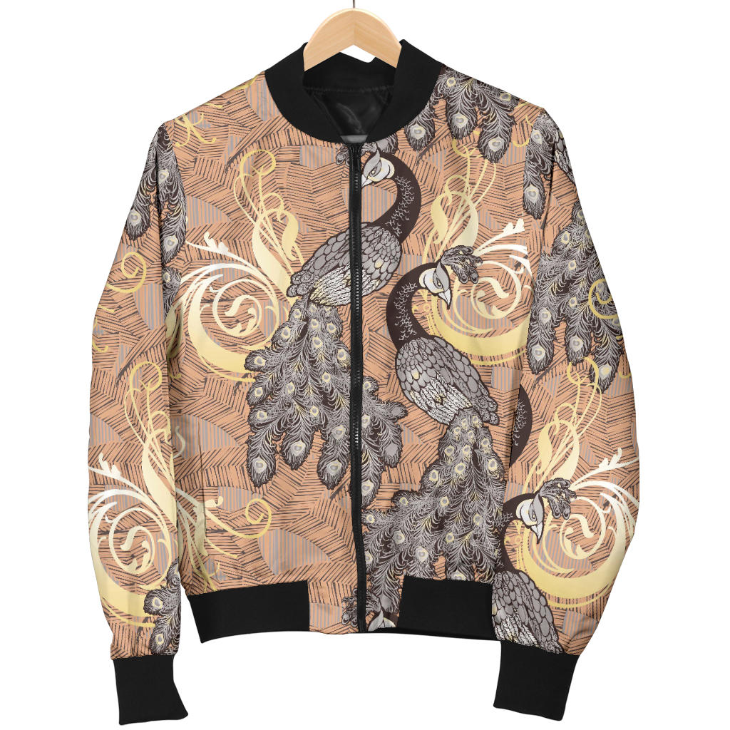 Peacock Pattern Print Design A05 Men Bomber Jacket