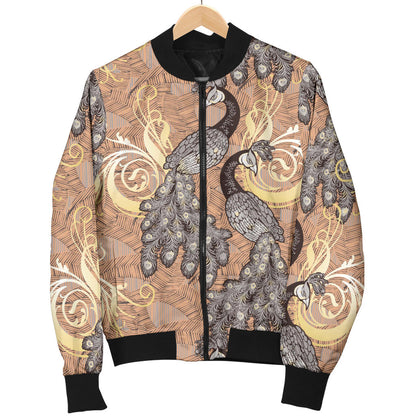 Peacock Pattern Print Design A05 Men Bomber Jacket