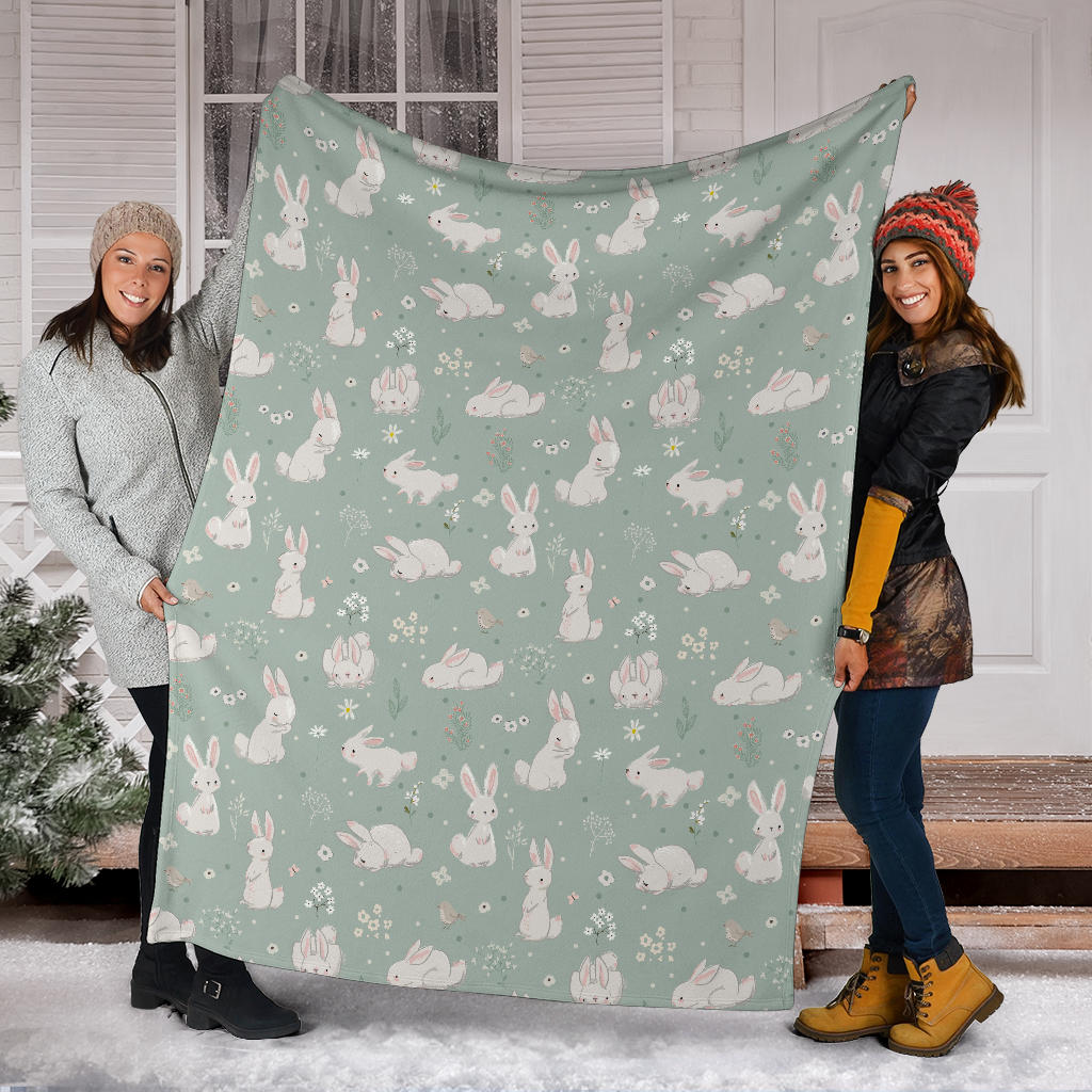 Bunny Pattern Print Design 03 Premium Blanket