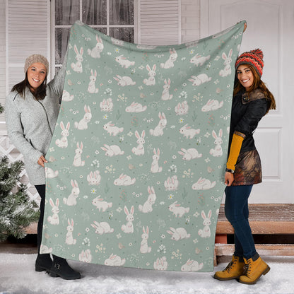 Bunny Pattern Print Design 03 Premium Blanket