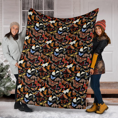 Butterfly Pattern Print Design 08 Premium Blanket