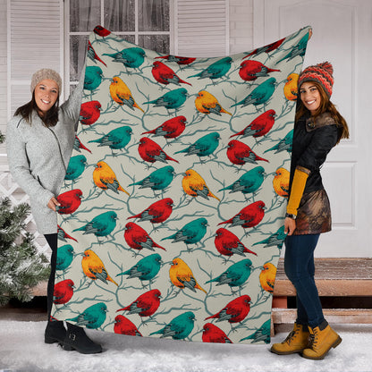 Birds Pattern Print Design 04 Premium Blanket