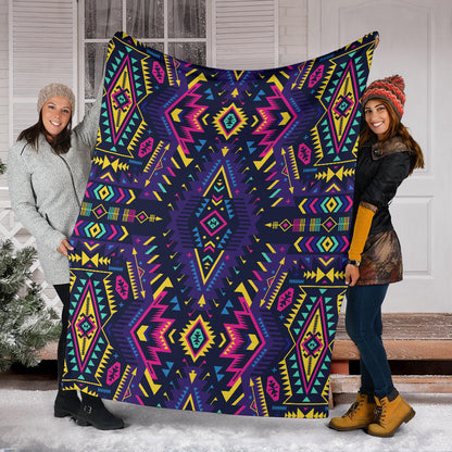 Aztec Pattern Print Design 07 Premium Blanket