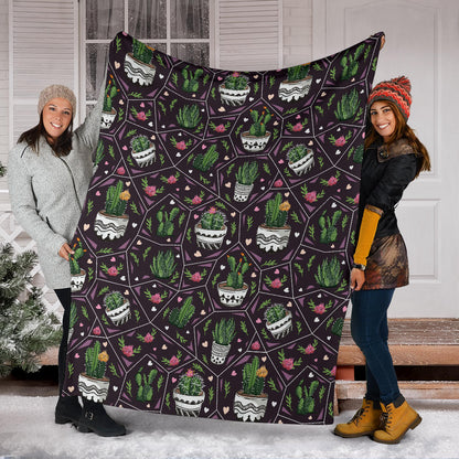 Cactus Pattern Print Design 03 Premium Blanket