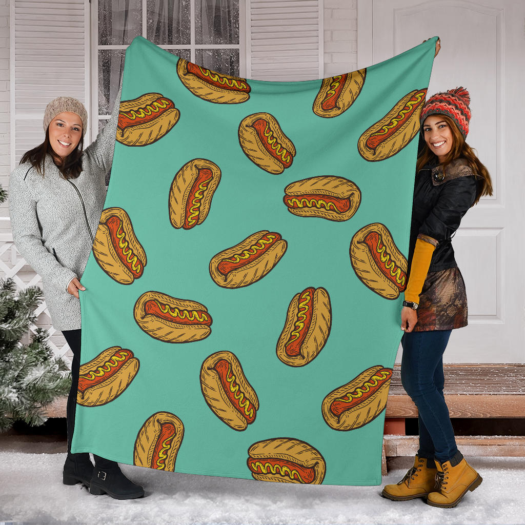 Hot Dog Pattern Print Design 04 Premium Blanket