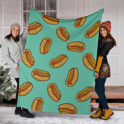 Hot Dog Pattern Print Design 04 Premium Blanket