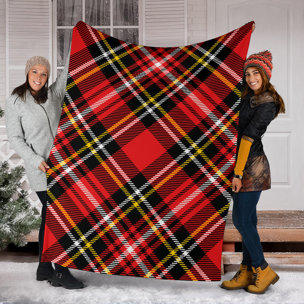 Plaid Red Pattern Print Design A03 Premium Blanket