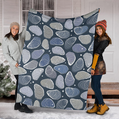 Oyster Pattern Print Design 02 Premium Blanket